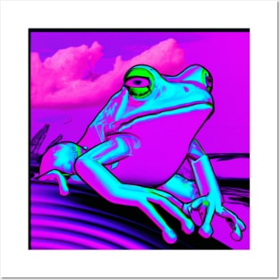 Vaporwave Frog Posters and Art